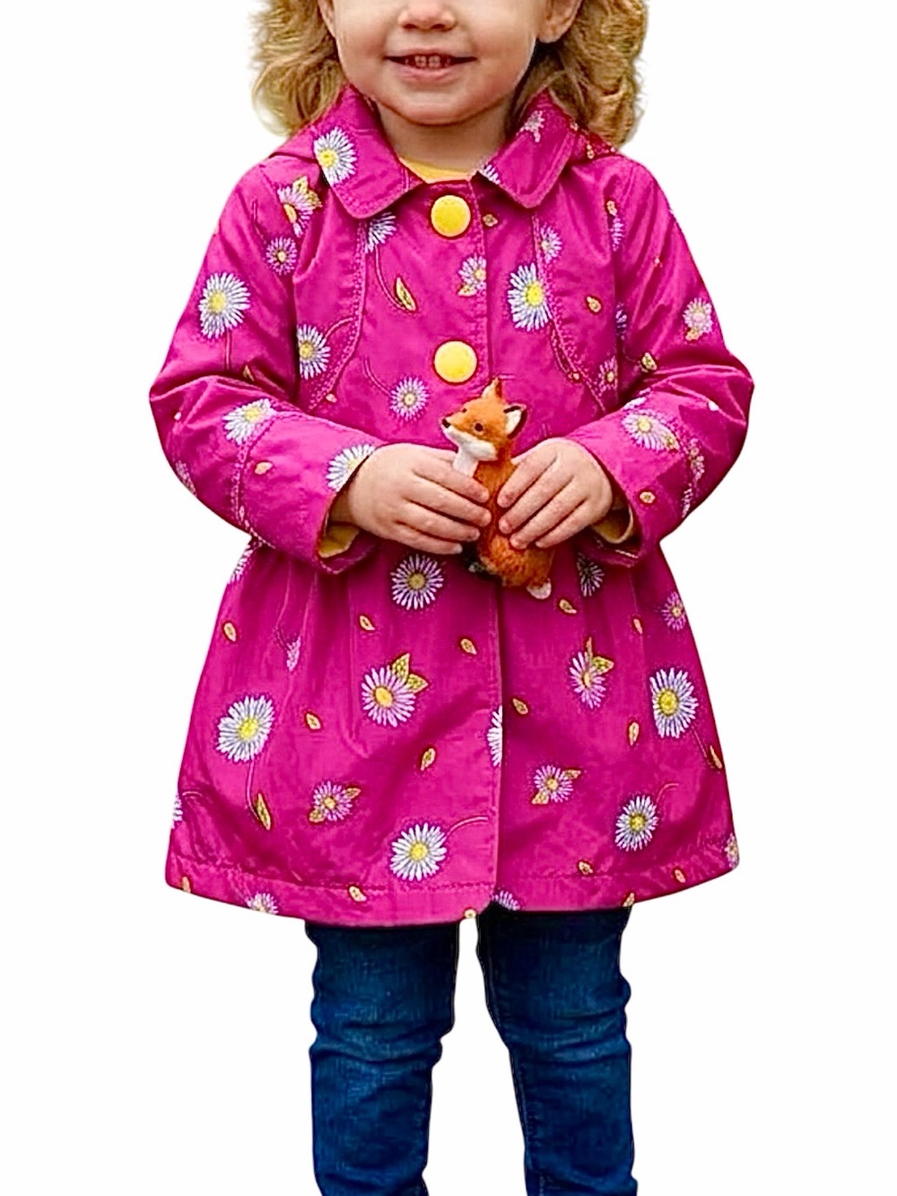 FOG London Fog bright pink yellow floral print hooded lightweight jacket 24M